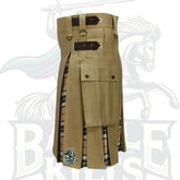 Khaki & Camel Thomson Hybrid Kilt – Premium Scottish-Inspired Hybrid Wear